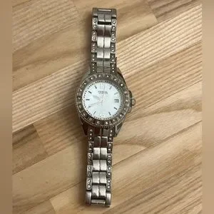 Fossil Ladies Watch Crystals White Dial Stainless Bracelet Date Window NWOT Amazon.com: Fossil Women main image 3